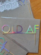 Holographic OLD AF birthday cake topper