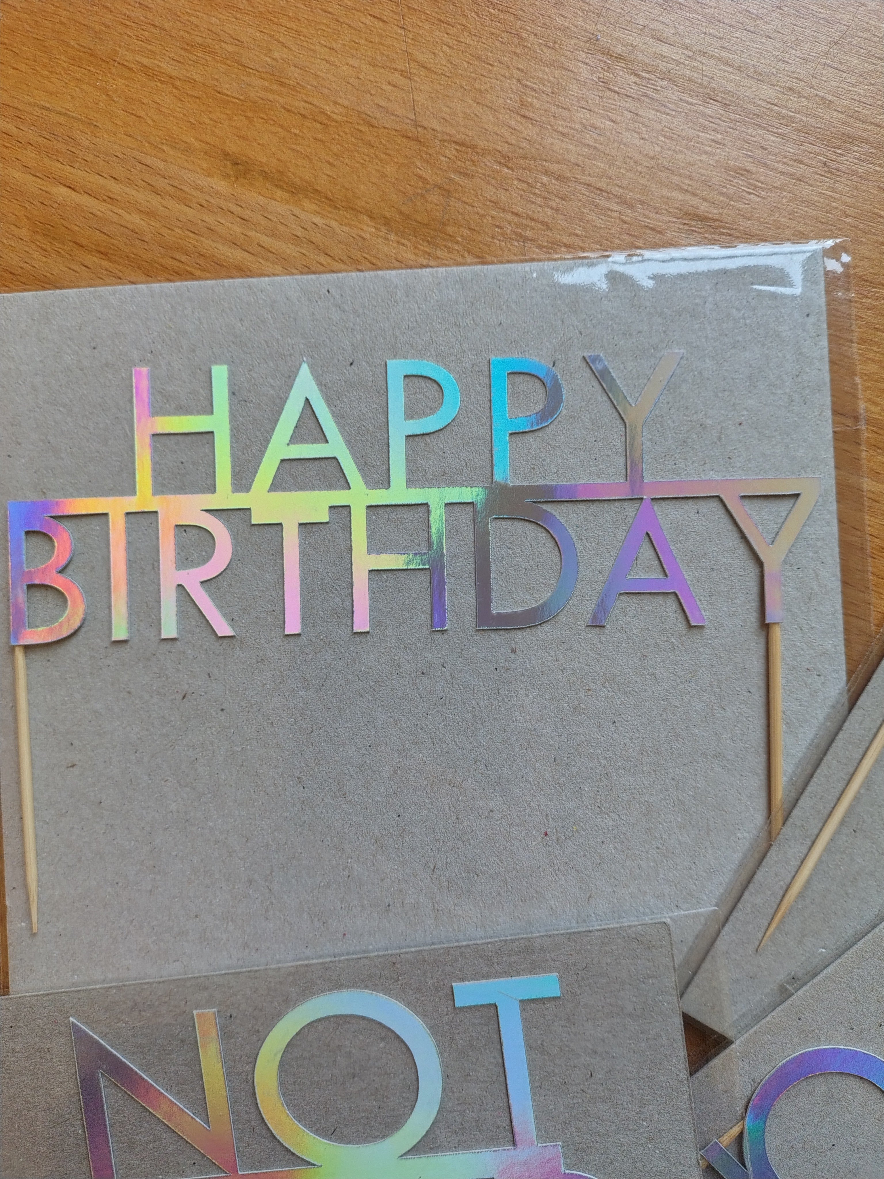 Holographic HAPPY BIRTHDAY cake topper