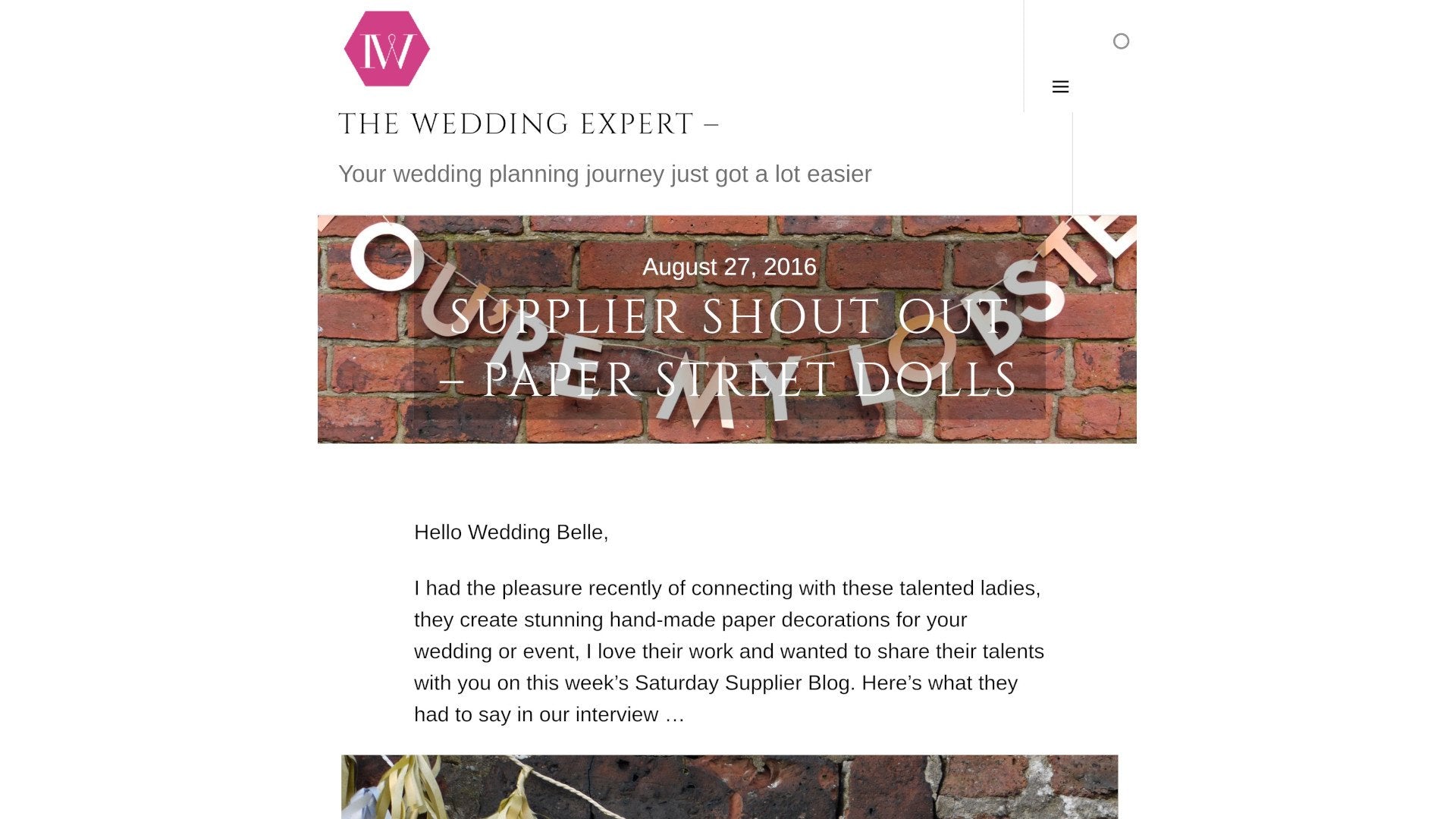 Feature on Paper Street Dolls paper decor and garlands perfect for unique wedding decor
