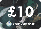 Digital gift card with £10 value and Paper Street Dolls logo on a dark, abstract background.