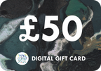 Digital gift card worth £50 with a marbled design and Paper Street Dolls logo.