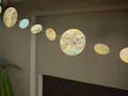 yellow, blue and grey marble paper garland