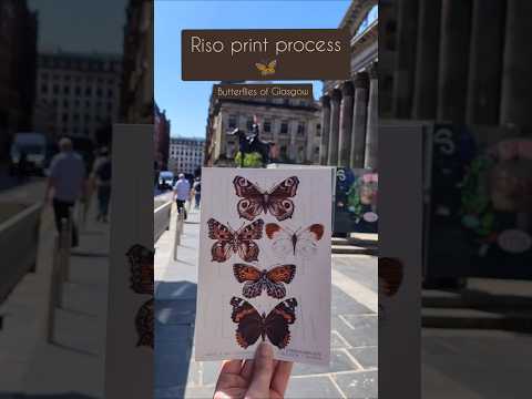 Butterfly print - Riso Print Process video for Paper Street Dolls butterflies of Glasgow risograph prints